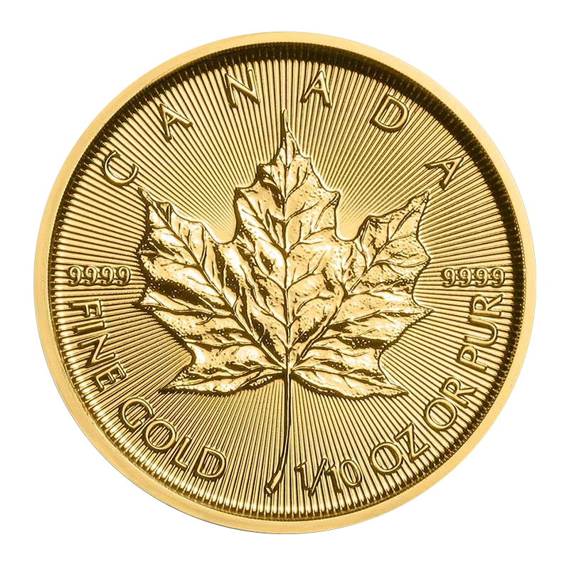Image for 1/10th oz Gold Maple Leaf Coin (2022) from TD Precious Metals